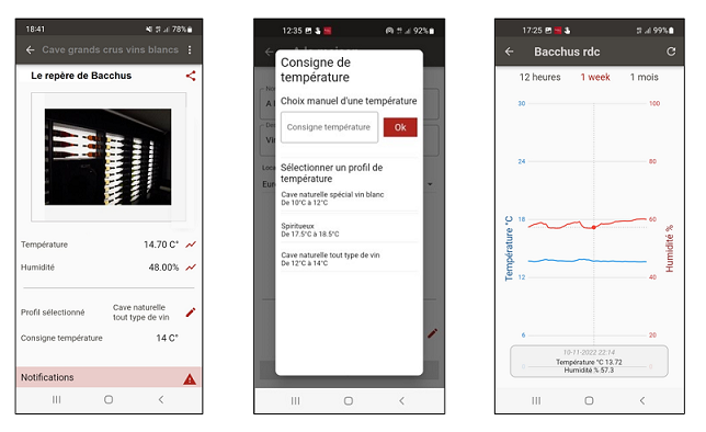 L'appli mobile développée par The WiW pour surveiller et piloter les climatiseurs Winemaster Connect