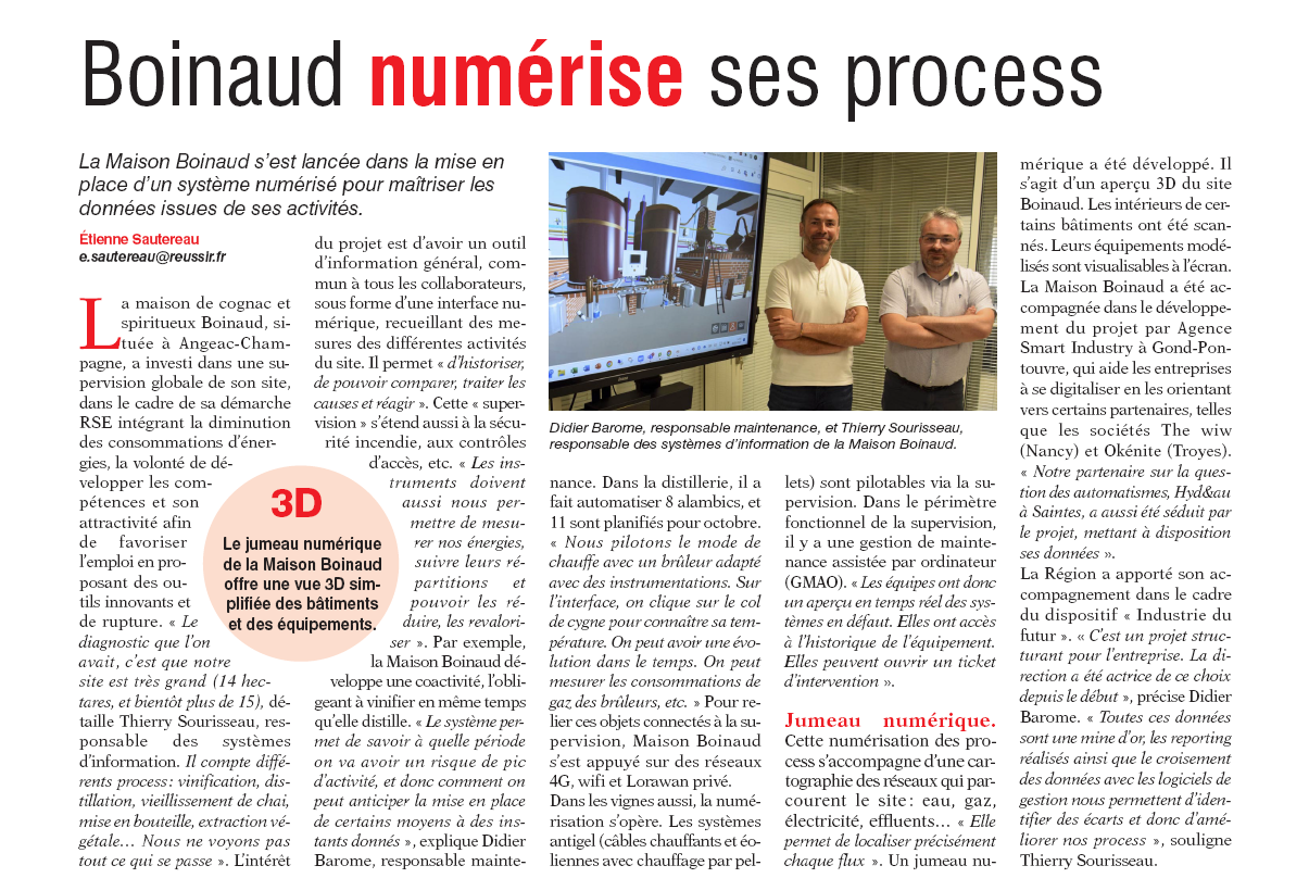 Numérisation des process de la maison Boinaud - 02 juin 2023 Numérisation des process à la distillerie Boinaud