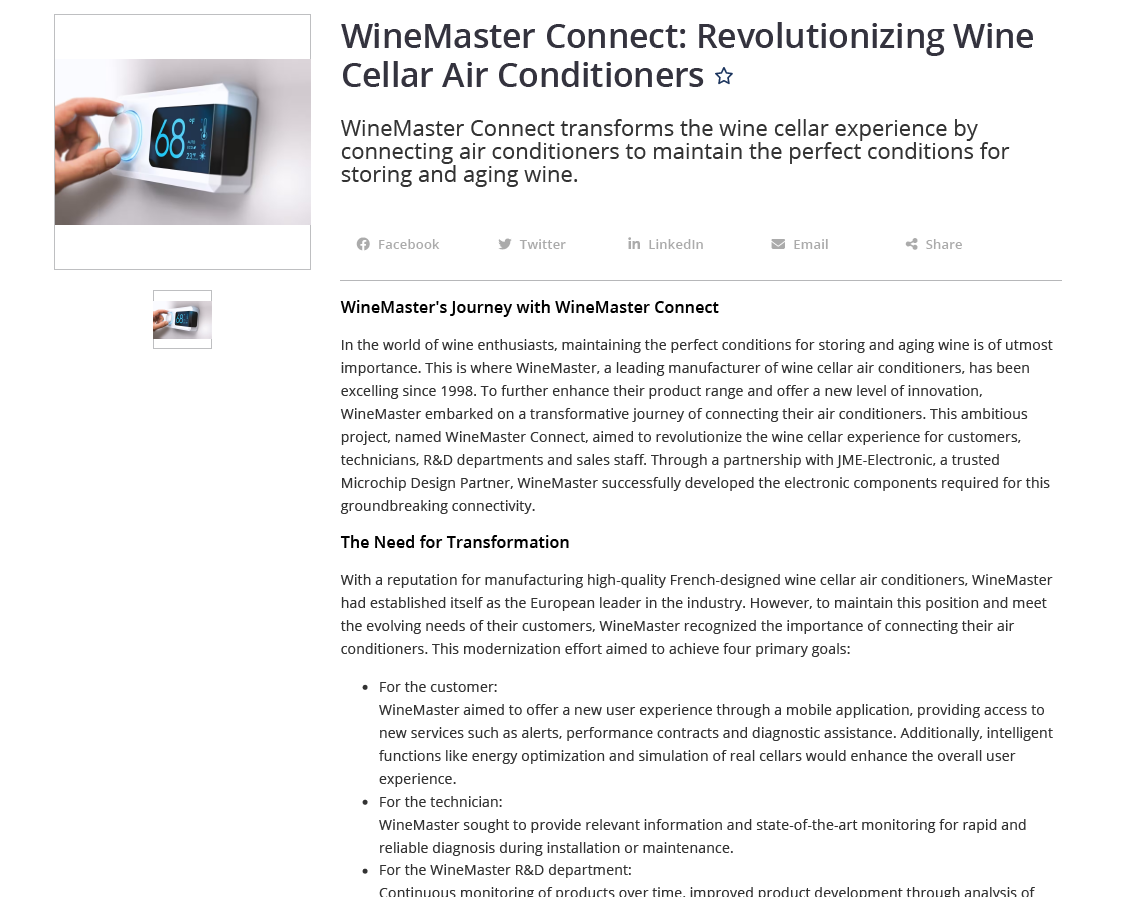 Début article Microchip sur Winemaster Connect Numérisation des process à la distillerie Boinaud
