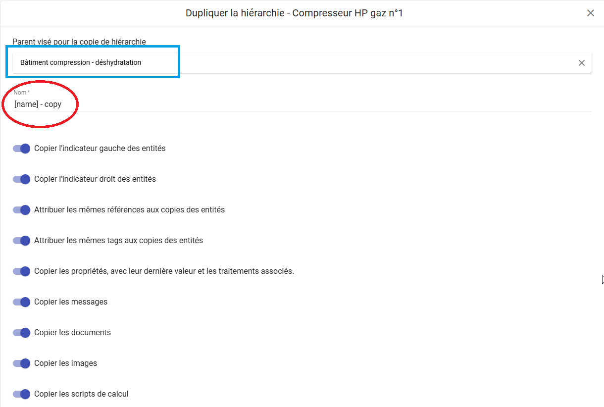 ce qui doit être copié accès aide en ligne